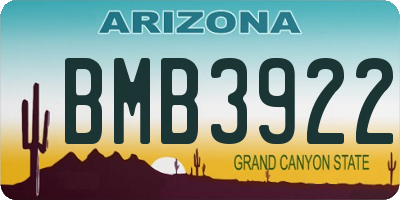 AZ license plate BMB3922