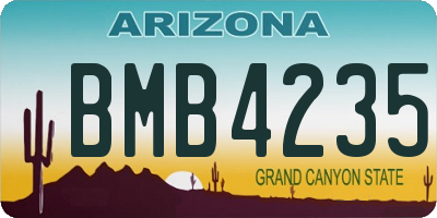 AZ license plate BMB4235