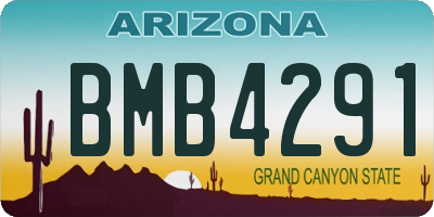 AZ license plate BMB4291
