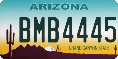 AZ license plate BMB4445