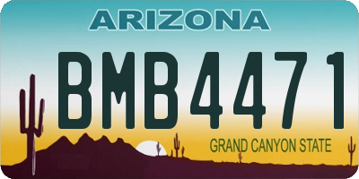 AZ license plate BMB4471