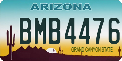 AZ license plate BMB4476
