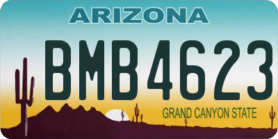 AZ license plate BMB4623