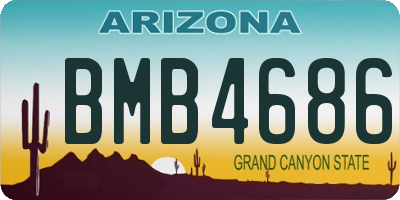 AZ license plate BMB4686