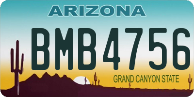 AZ license plate BMB4756