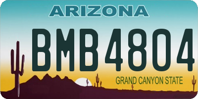 AZ license plate BMB4804