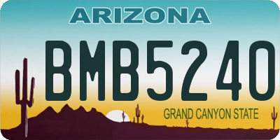 AZ license plate BMB5240