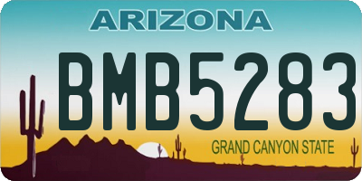 AZ license plate BMB5283