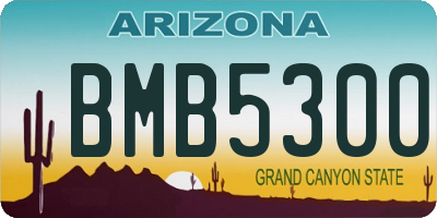 AZ license plate BMB5300