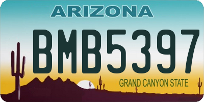 AZ license plate BMB5397