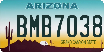 AZ license plate BMB7038