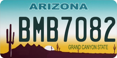 AZ license plate BMB7082