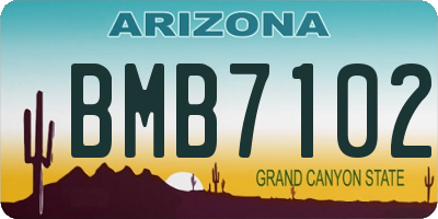 AZ license plate BMB7102
