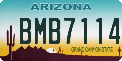 AZ license plate BMB7114