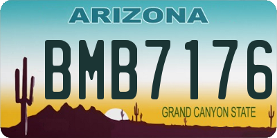 AZ license plate BMB7176