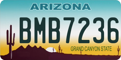 AZ license plate BMB7236