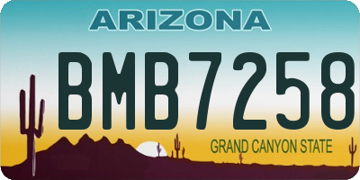 AZ license plate BMB7258