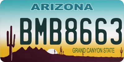 AZ license plate BMB8663