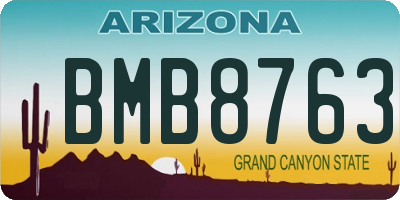 AZ license plate BMB8763