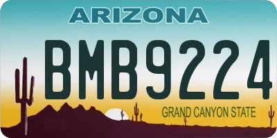 AZ license plate BMB9224