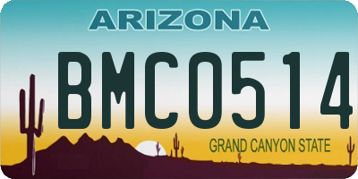 AZ license plate BMC0514
