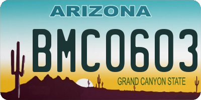 AZ license plate BMC0603