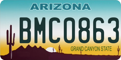AZ license plate BMC0863
