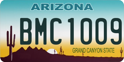 AZ license plate BMC1009