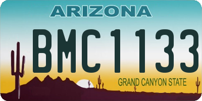 AZ license plate BMC1133