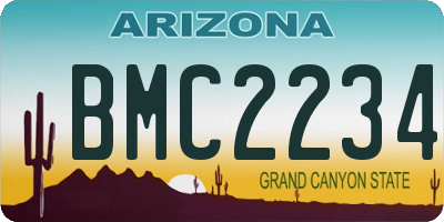 AZ license plate BMC2234