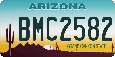 AZ license plate BMC2582