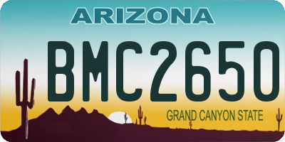 AZ license plate BMC2650