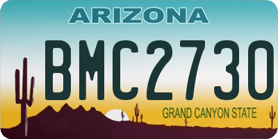 AZ license plate BMC2730