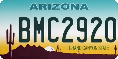 AZ license plate BMC2920