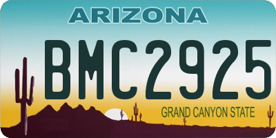 AZ license plate BMC2925