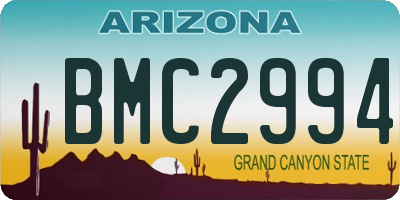 AZ license plate BMC2994