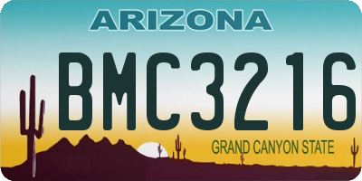 AZ license plate BMC3216
