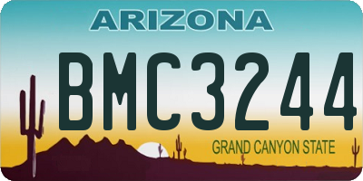 AZ license plate BMC3244