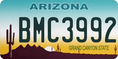 AZ license plate BMC3992