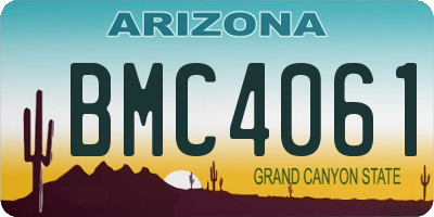 AZ license plate BMC4061