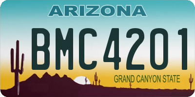 AZ license plate BMC4201
