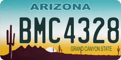 AZ license plate BMC4328