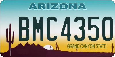 AZ license plate BMC4350