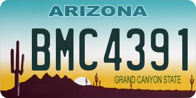 AZ license plate BMC4391