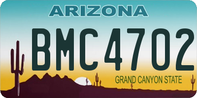 AZ license plate BMC4702