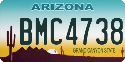 AZ license plate BMC4738
