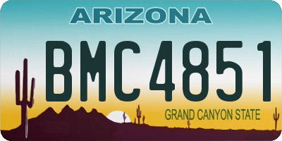 AZ license plate BMC4851