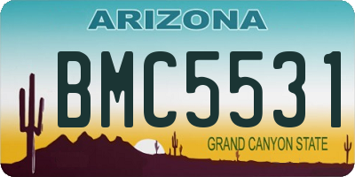 AZ license plate BMC5531