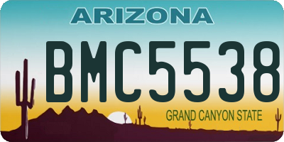 AZ license plate BMC5538