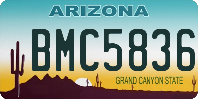 AZ license plate BMC5836